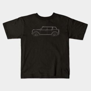 2021 Ford Bronco 4dr - profile Stencil, white Kids T-Shirt